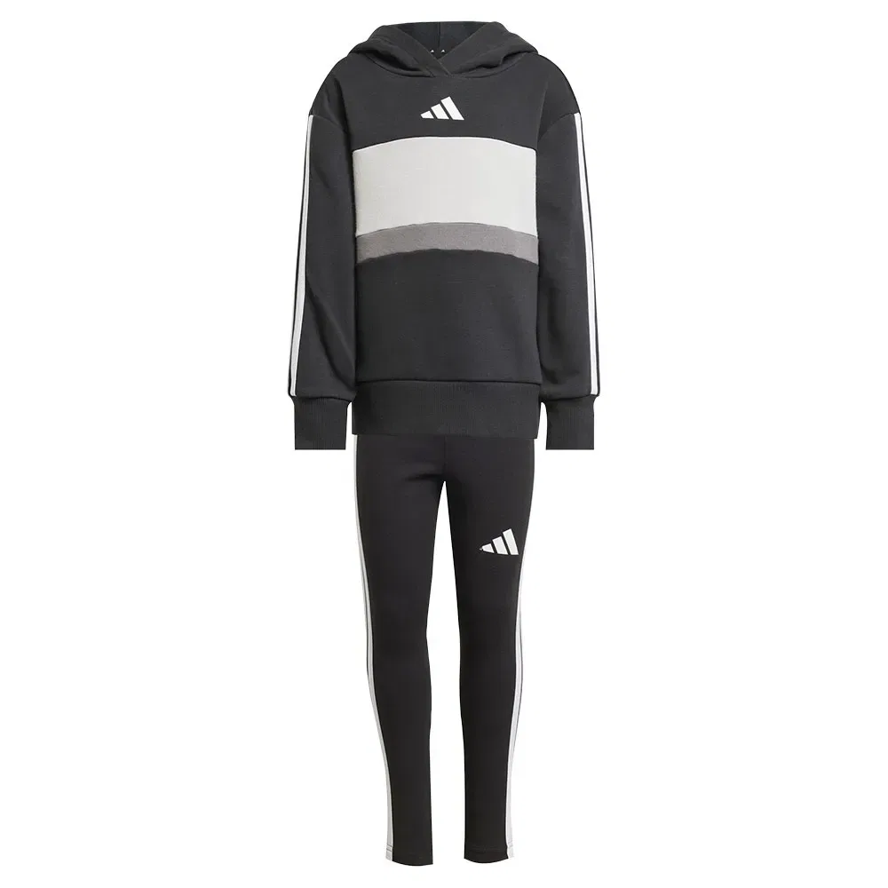 Спортивный костюм Adidas Seasonal Essentials Tiberio 3 Stripes Fleece Leggings, черный