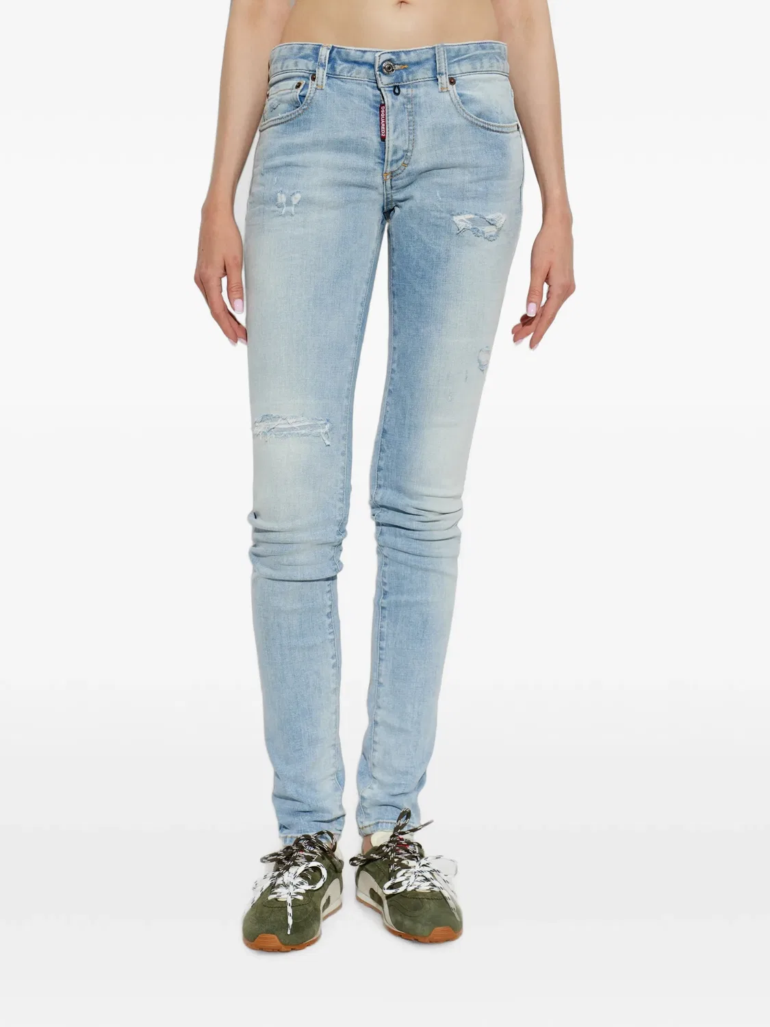 Джинсы Super Skinny с эффектом потертости Dsquared2, синий — фото 3