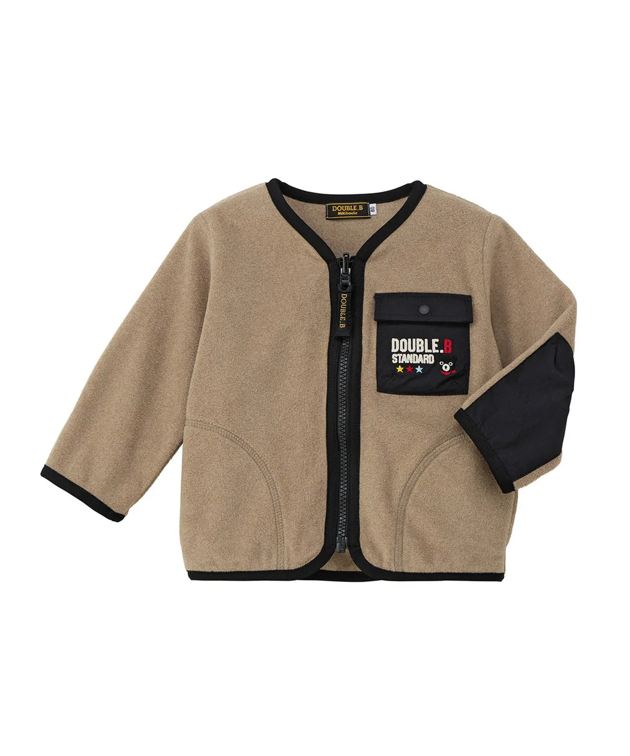 Детский кардиган из микрофлиса с длинным рукавомDOUBLE_B, Beige