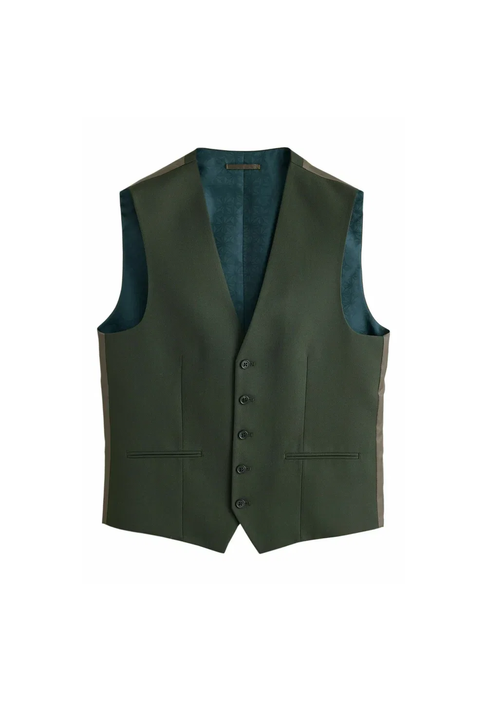 Текстурированный костюм: жилет - стандартный крой - жилет Next, Olive Green