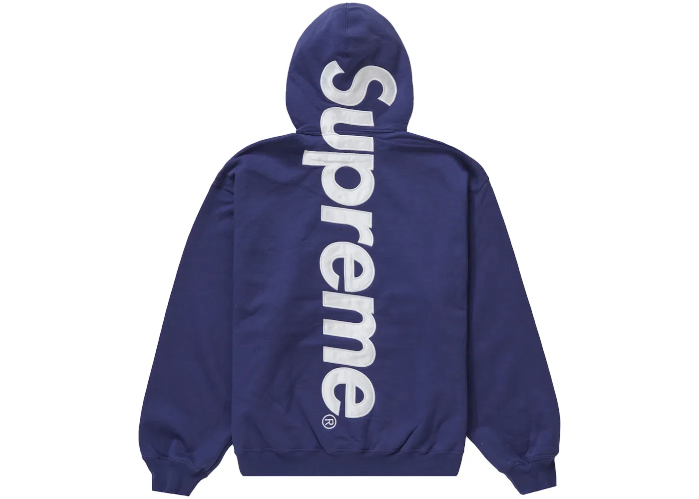 Мужская худи с сатиновой аппликацией Sweatshirt (FW23) Supreme, Washed Navy