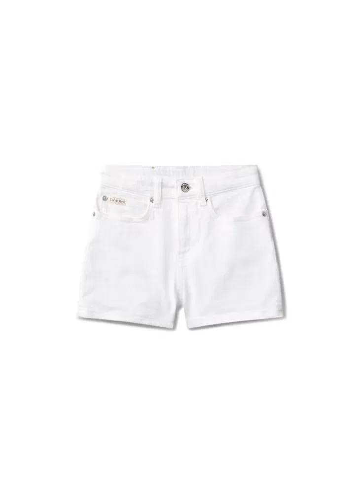 Шорты джинсовые с завышенной посадкой, Calvin Klein Jeans, белый — фото 4