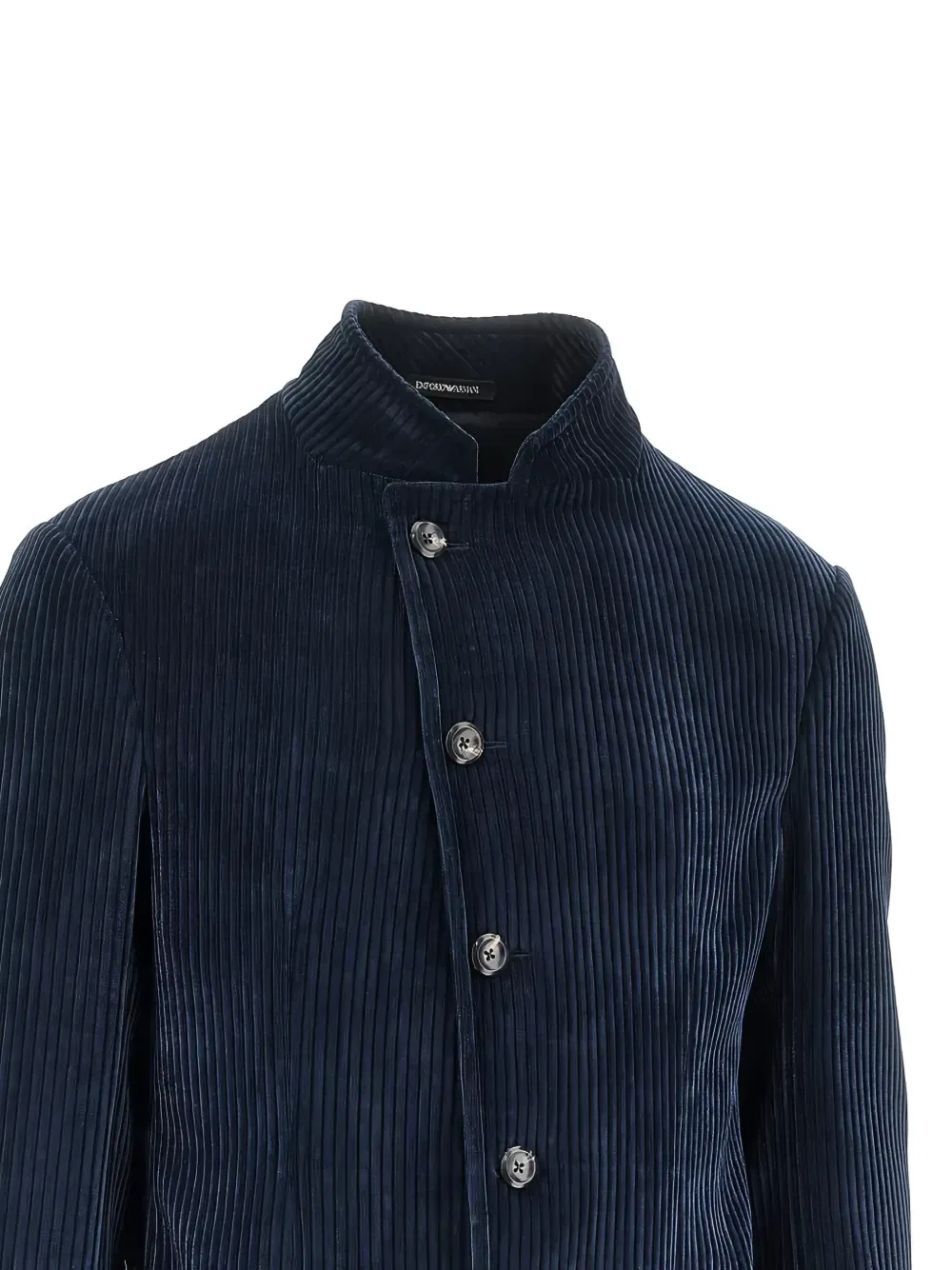 Вельветовая куртка с воротником-стойкой EMPORIO ARMANI, синий — фото 2
