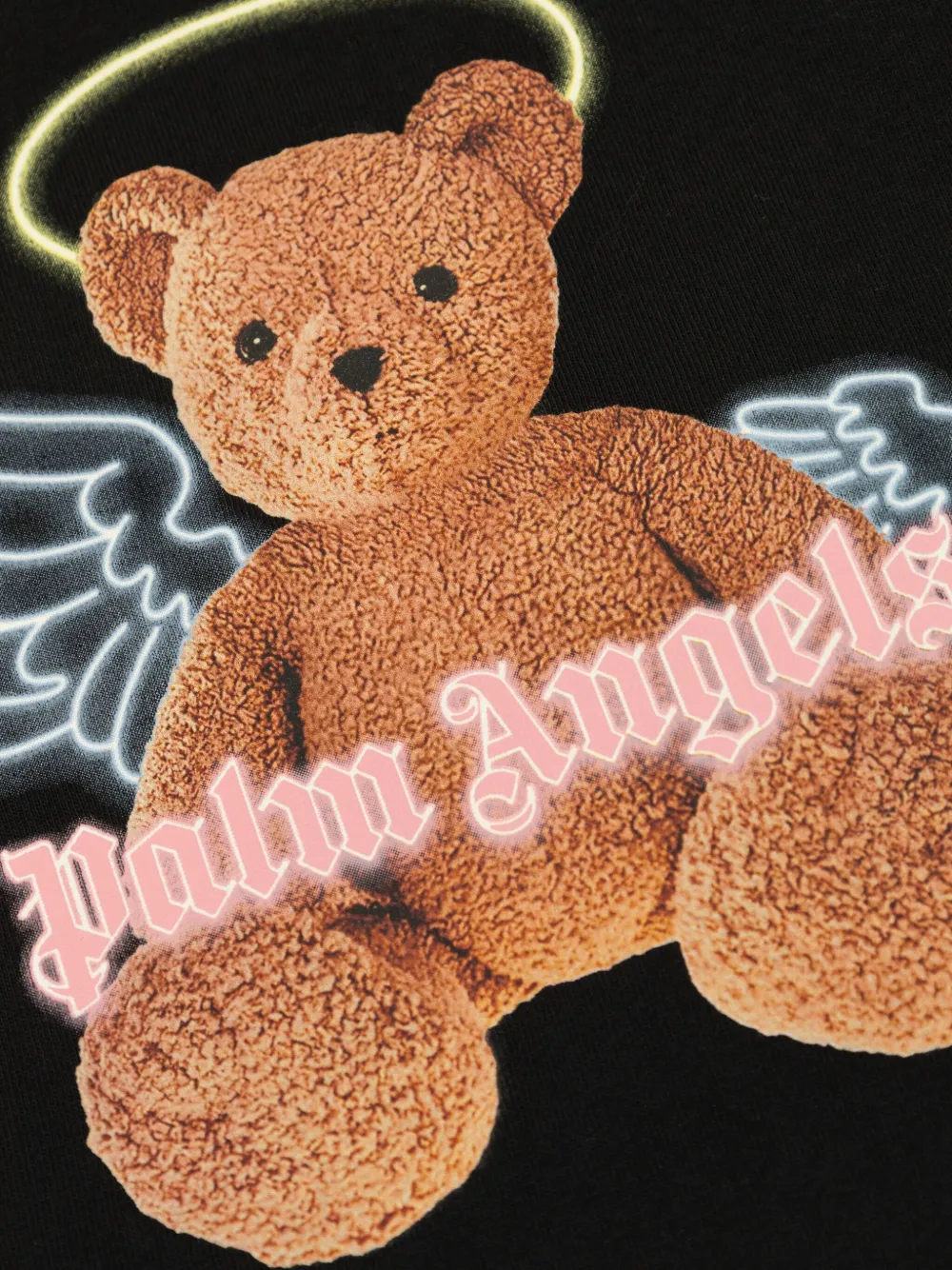 Футболка с принтом медведя Palm Angels Kids, черный — фото 4