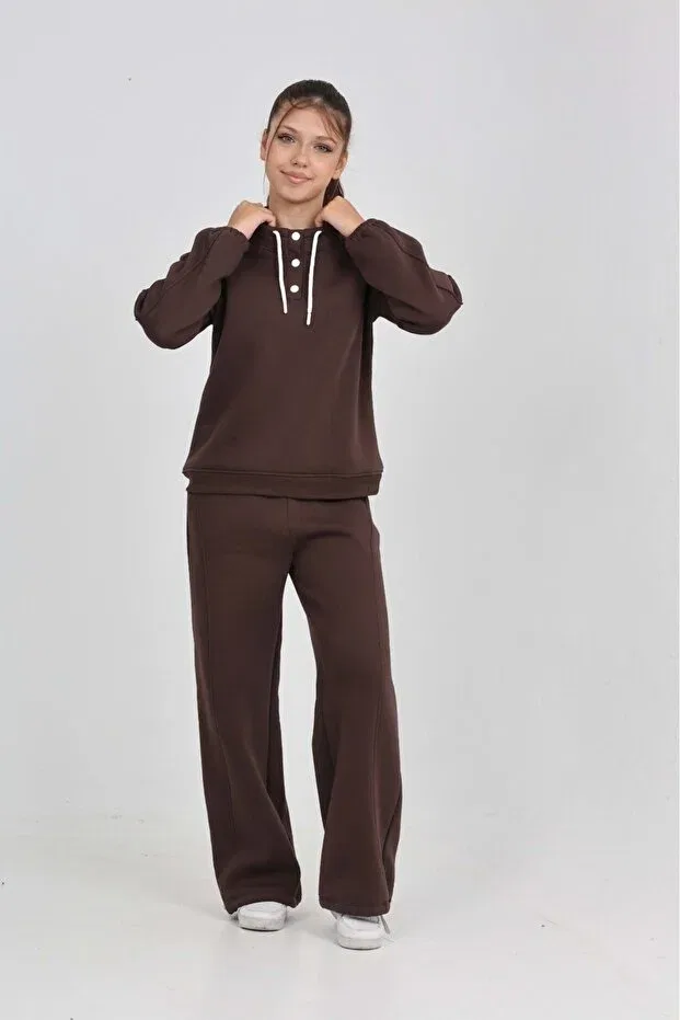 Детский спортивный комплект для девочек хлопковый Toontoy, Brown — фото 4