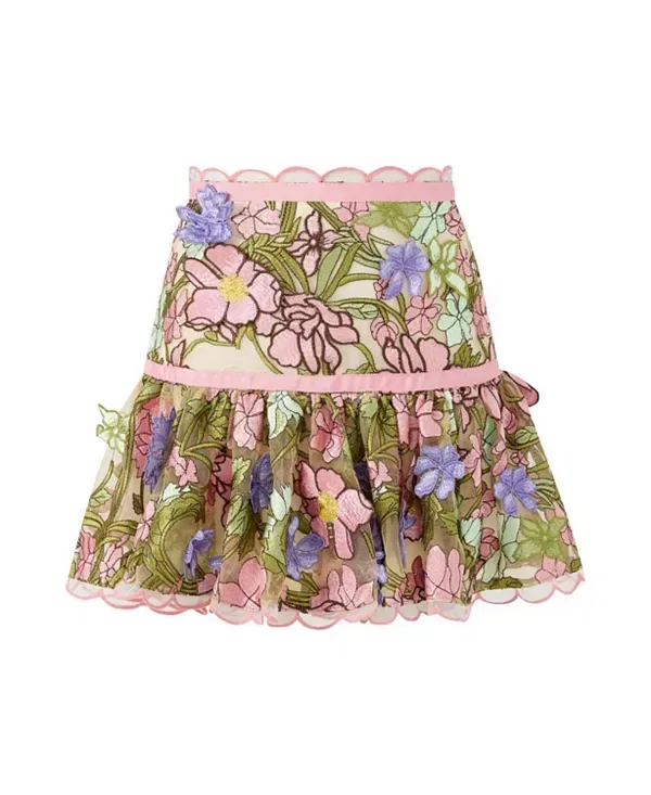 Детская мини-юбка для девочек с вышивкой Bonnie Marlo Kids, Floral — фото 3