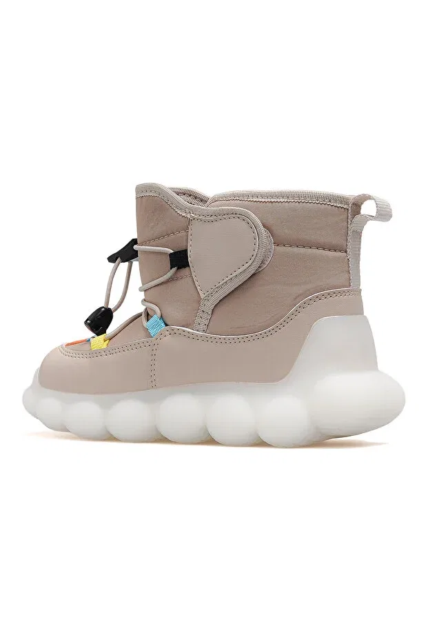 Детские ботинки для девочек с подсветкой Tatu girl's lighted fur boots Vicco, Beige — фото 3