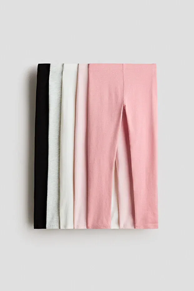 Детские леггинсы для девочек хлопковые H&M, Siyah/Açık Gri/Pembe
