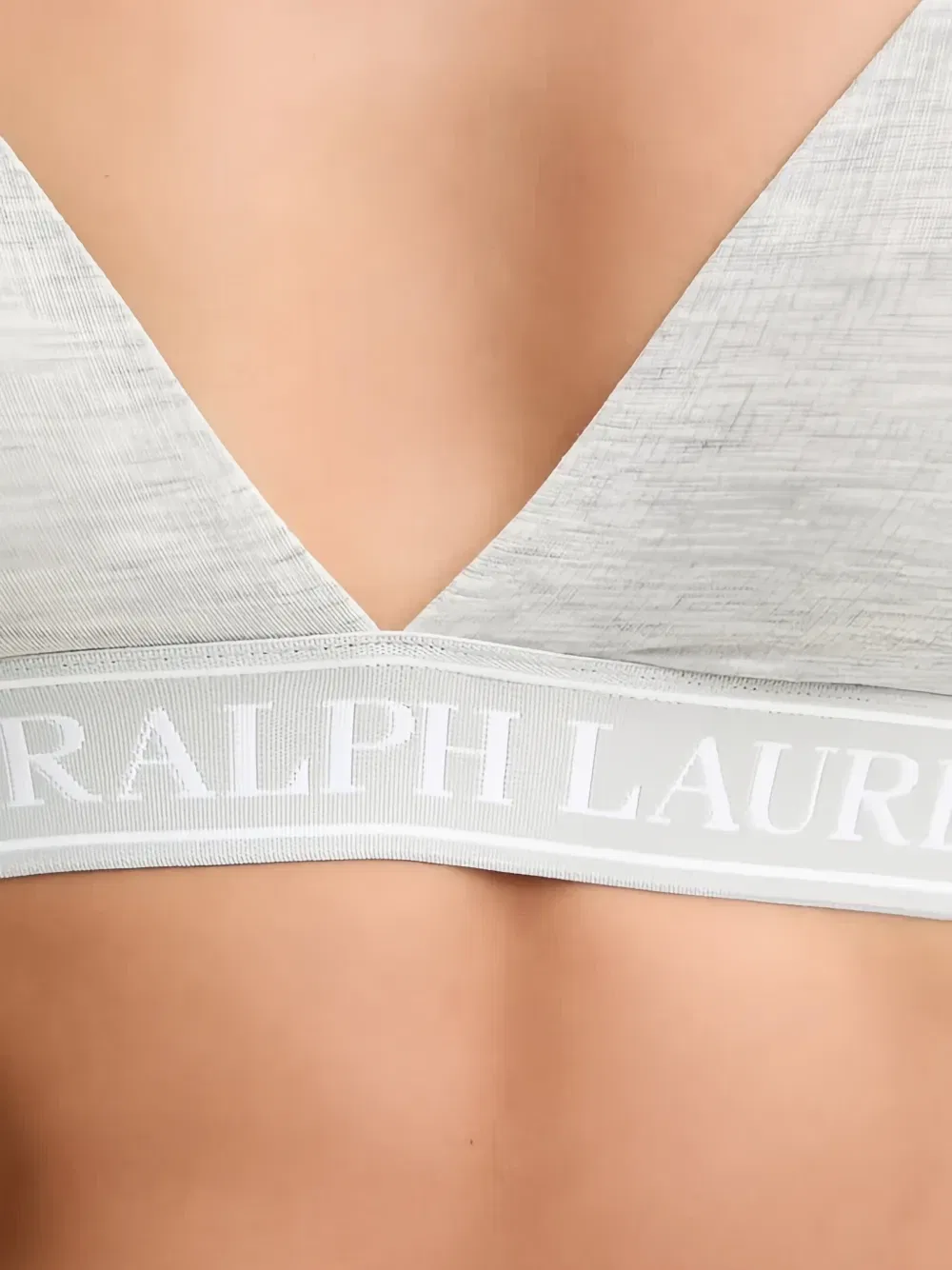 Бюстгальтер-треугольник с логотипом под грудью POLO RALPH LAUREN, серый — фото 3