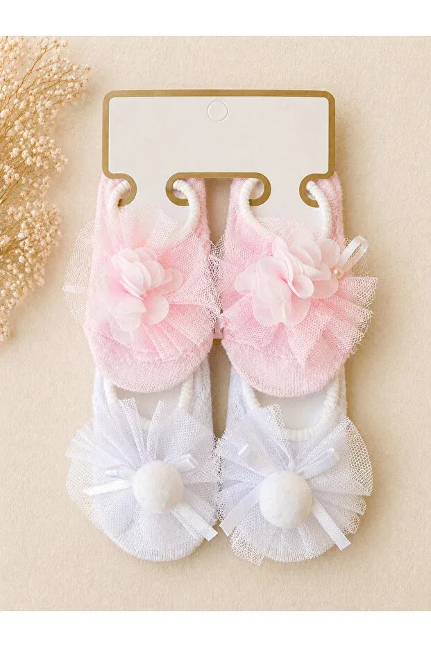 Детские носки для девочек хлопковые комплект 2 шт Minimissbaby, White