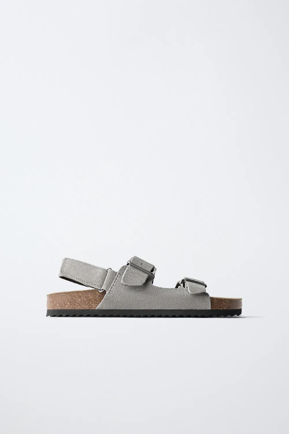 Кожаные сандалии с пряжками ZARA, Grey