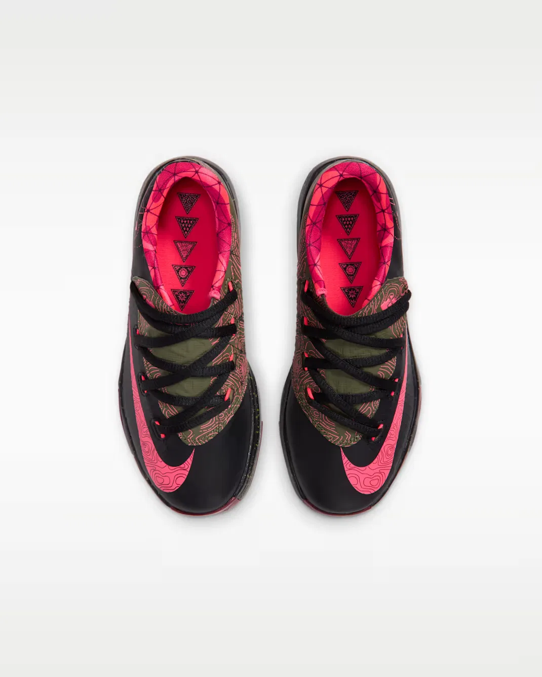 Детские кроссовки KD 6 "Meteorology" Nike, Black/Medium Olive/Noble Red/Atomic Red — фото 4