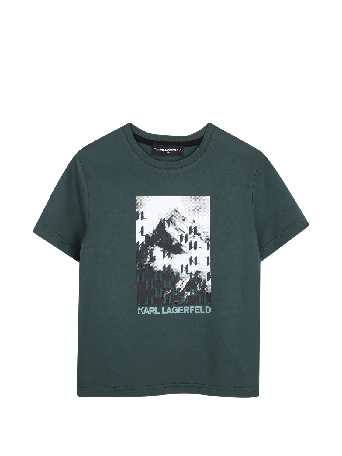 Футболка с графичным принтом Karl Lagerfeld Kids, зеленый