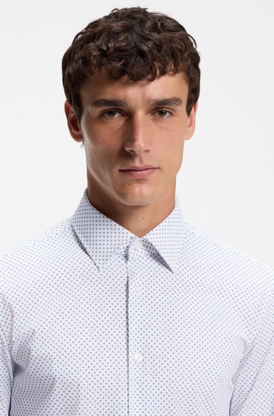 Рубашка BOSS Slim fit Button Up Shirt 'Hank' светло-голубого цвета — фото 3