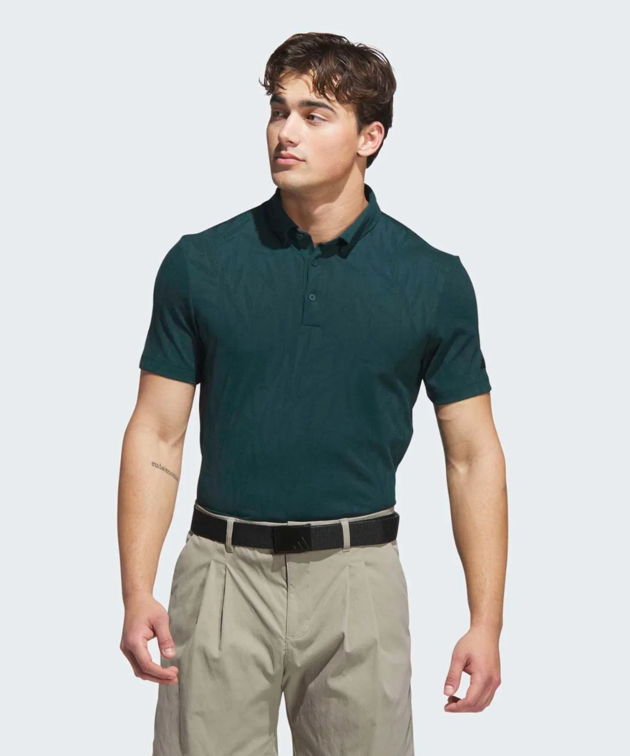 Мужская футболка-поло с коротким рукавом Beyond The Course Bamboo Jacquard Adidas, Зеленый