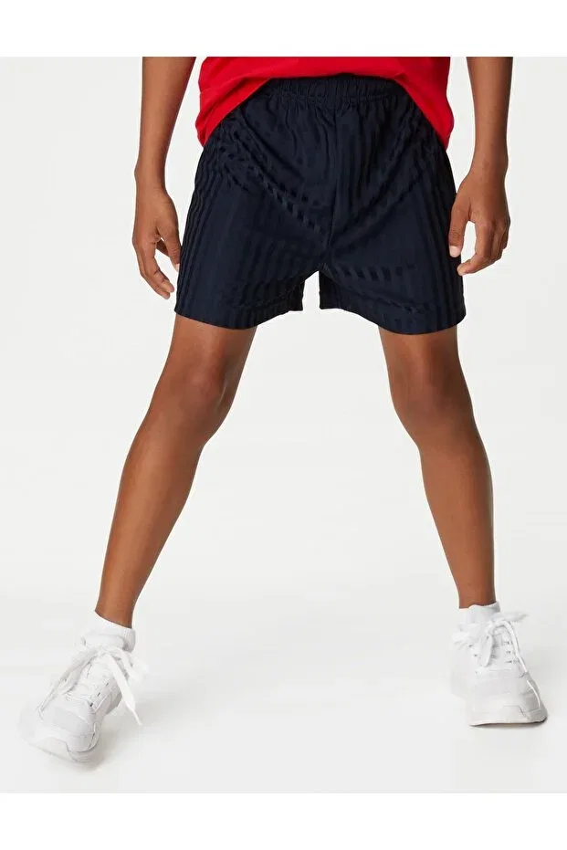 Детские шорты для мальчиков спортивные Regular Fit Marks & Spencer, Navy Blue — фото 3