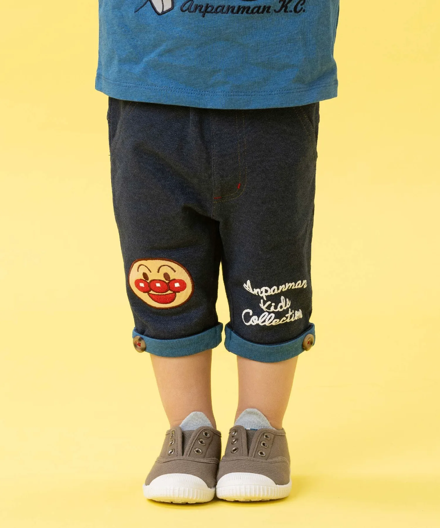 Детская коллекция ANPANMAN / (K) Брюки Каноко с аппликацией в виде складок Anpanman Kids Collection, Navy