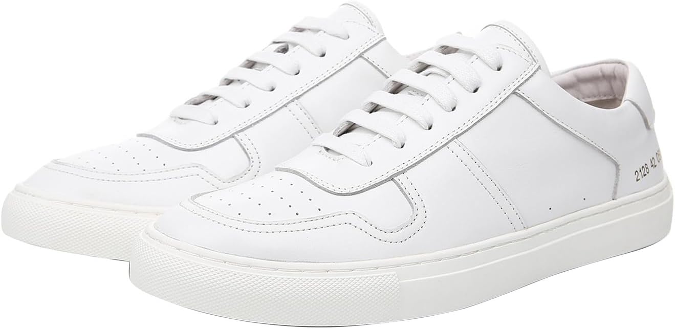 

Мужские кроссовки Santimon Classic белые кожаные, удобные повседневные низкие модные кроссовки для мужчин