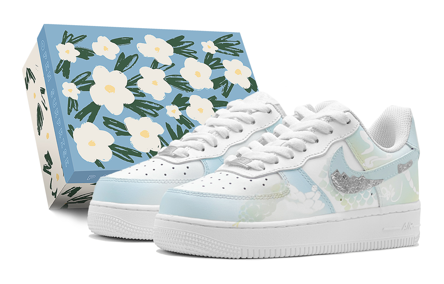 

Детские кроссовки для скейтбординга Air Force 1 LE Low Top для подростков Nike, синий