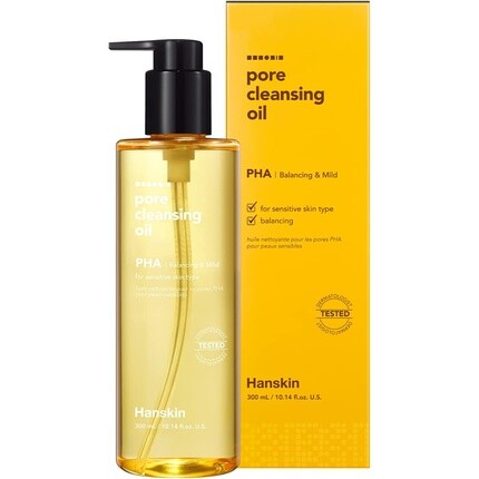 

Hanskin Pore Cleansing Oil Нежное очищающее средство от черных точек и средство для снятия макияжа для чувствительной кожи [PHA] 300 мл