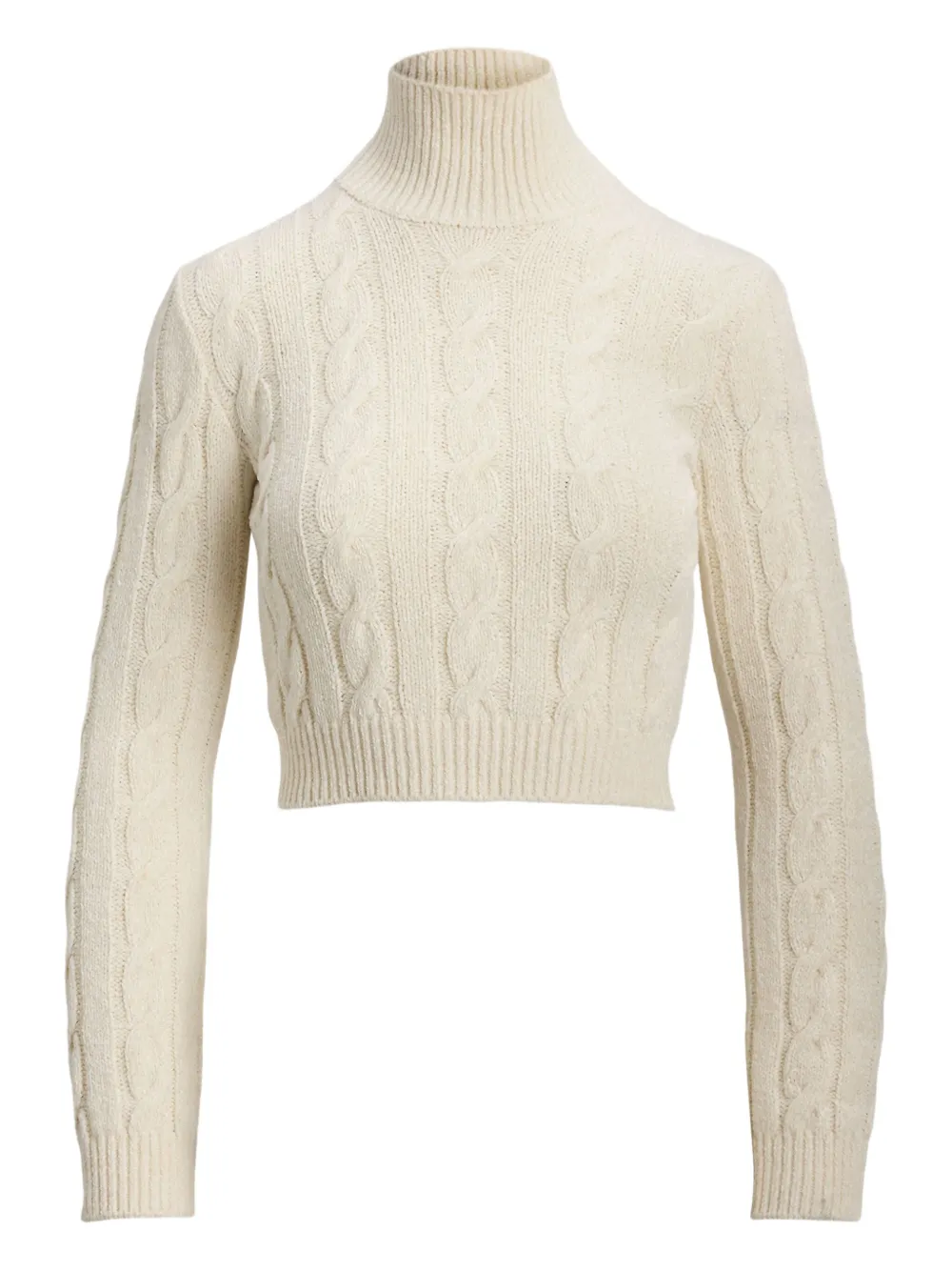 

Свитер фактурной вязки с высоким воротником Ralph Lauren Collection, нейтральный