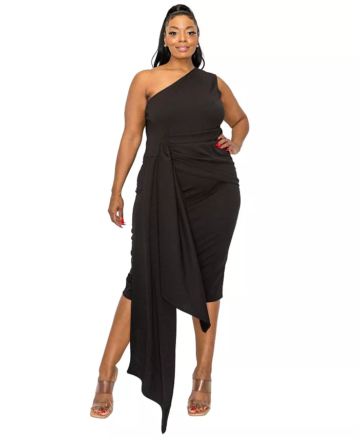 

Платье с запахом и поясом Esme Plus Size L I V D, черный
