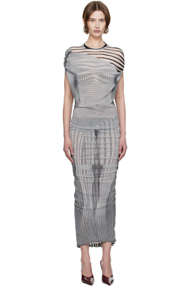 

Бело-черное макси-платье «The Draped Body Morphing» Jean Paul Gaultier