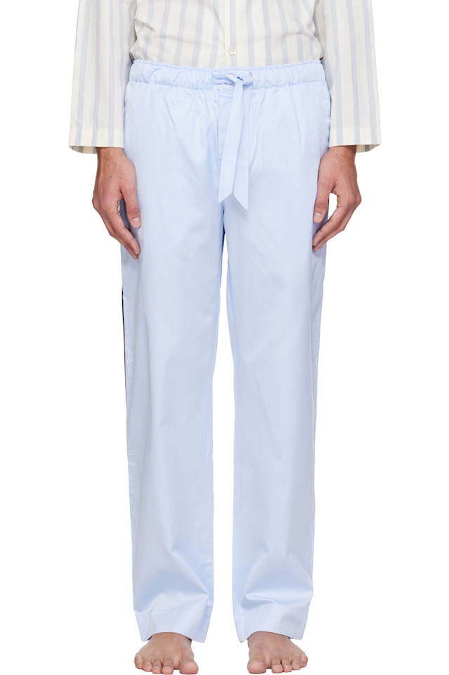 

Tekla Синие атласные пижамные штаны