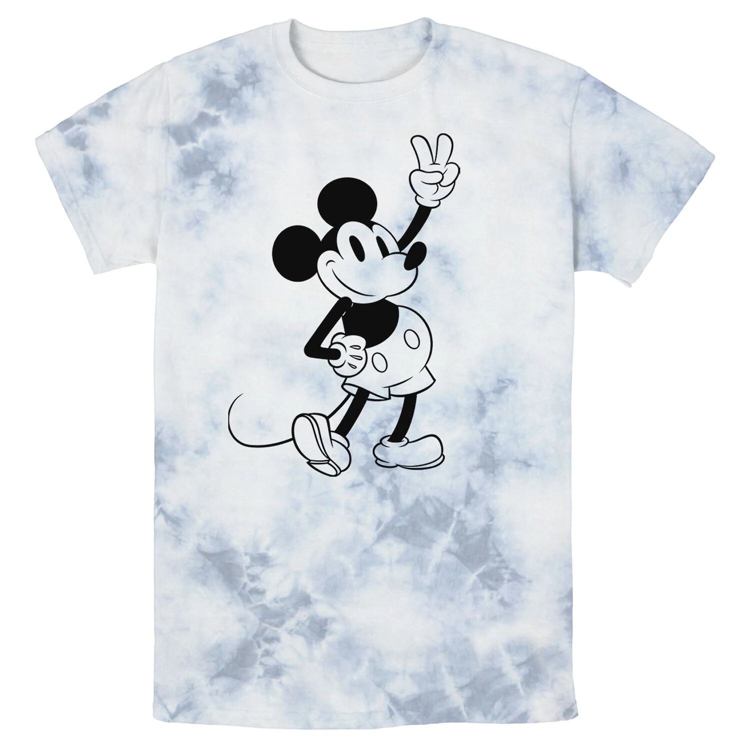 

Мужская стираная футболка Disney Mickey And Friends Mickey Peace Outline Licensed Character