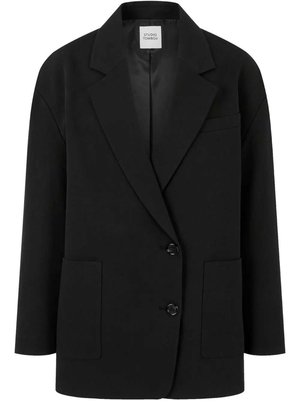 

Пиджак из смесового хлопка STUDIO TOMBOY, черный