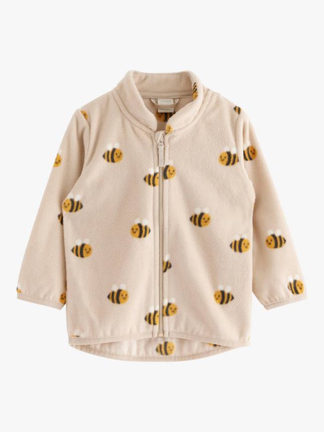 

Детская уличная флисовая куртка bee на молнии Lindex, светло-бежевый
