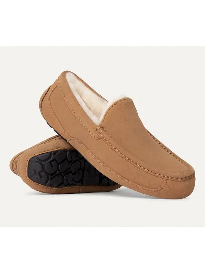 UGG Кожаные лоферы "Аскот" светло-коричневого цвета — фото 3