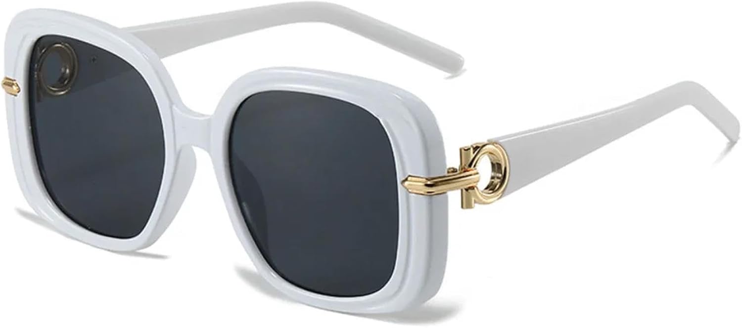 

Популярные модные солнцезащитные очки большого размера для женщин, ретро-очки с леопардовым принтом и защитой от УФ-излучения UV400, популярные и для мужчин TKKTLLT, White