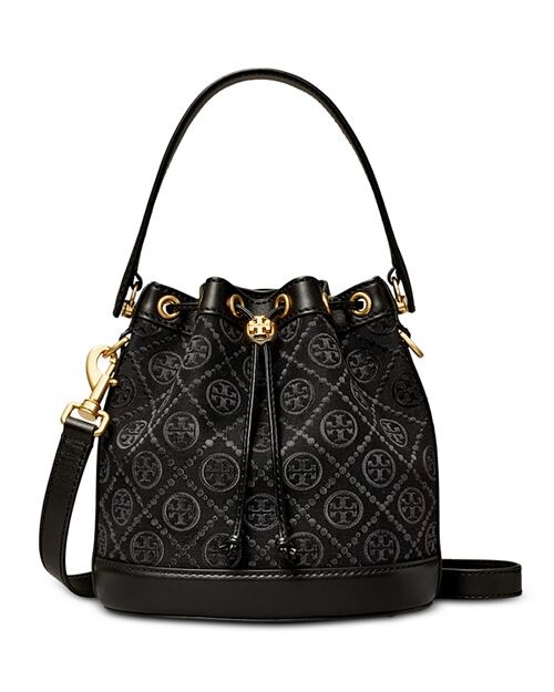 

Жаккардовая сумка-мешок с монограммой T Tory Burch, цвет Black