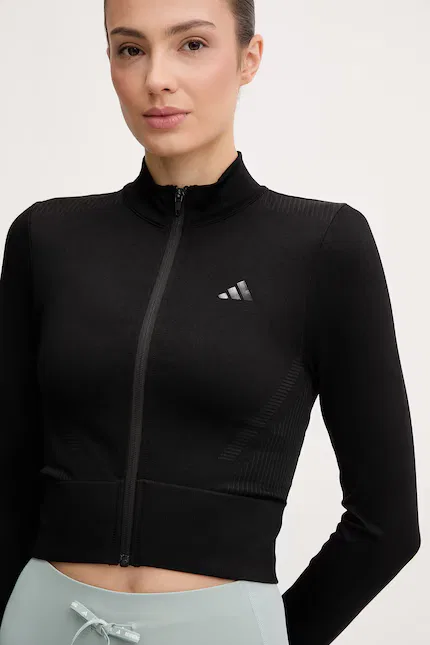 Толстовка тренировочная на молнии Adidas Performance, черный — фото 4