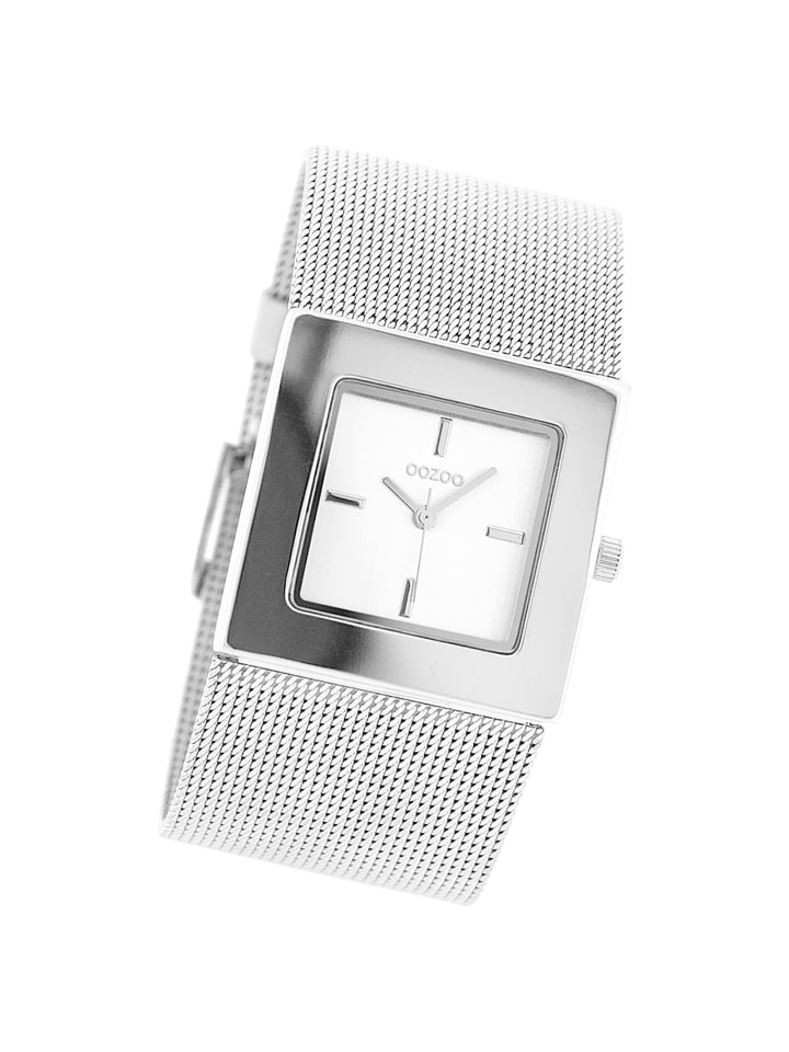 

Аналоговые наручные часы Oozoo Timepieces, серебристые, очень большие (примерно 31x31 мм)