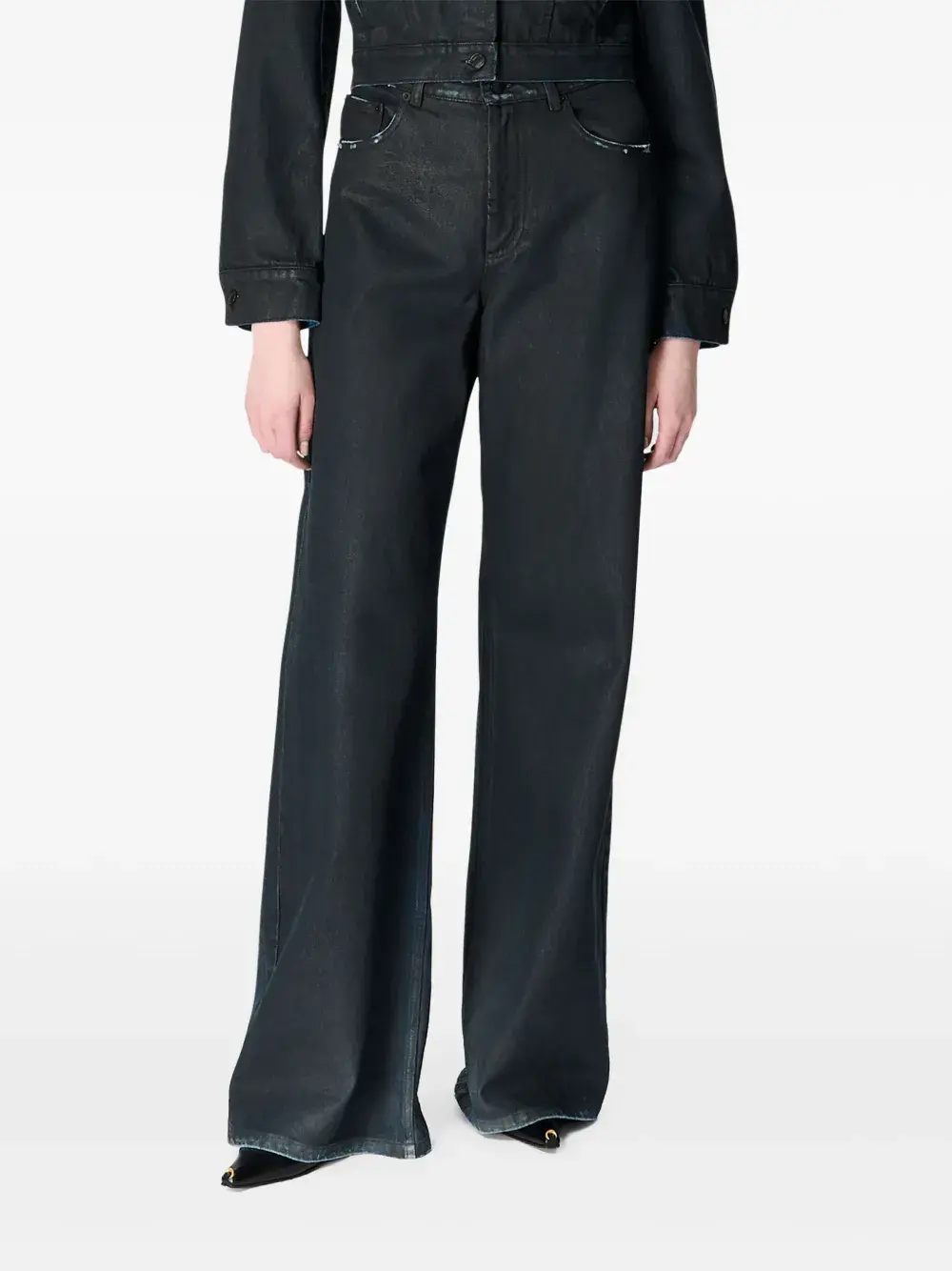 

Джинсы с восковым покрытием Moon Marine Serre, черный