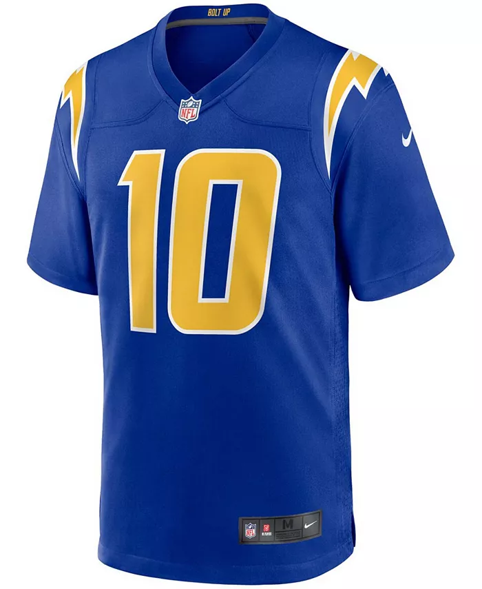 Мужская альтернативная игровая футболка Джастина Герберта Los Angeles Chargers Nike, синий — фото 3