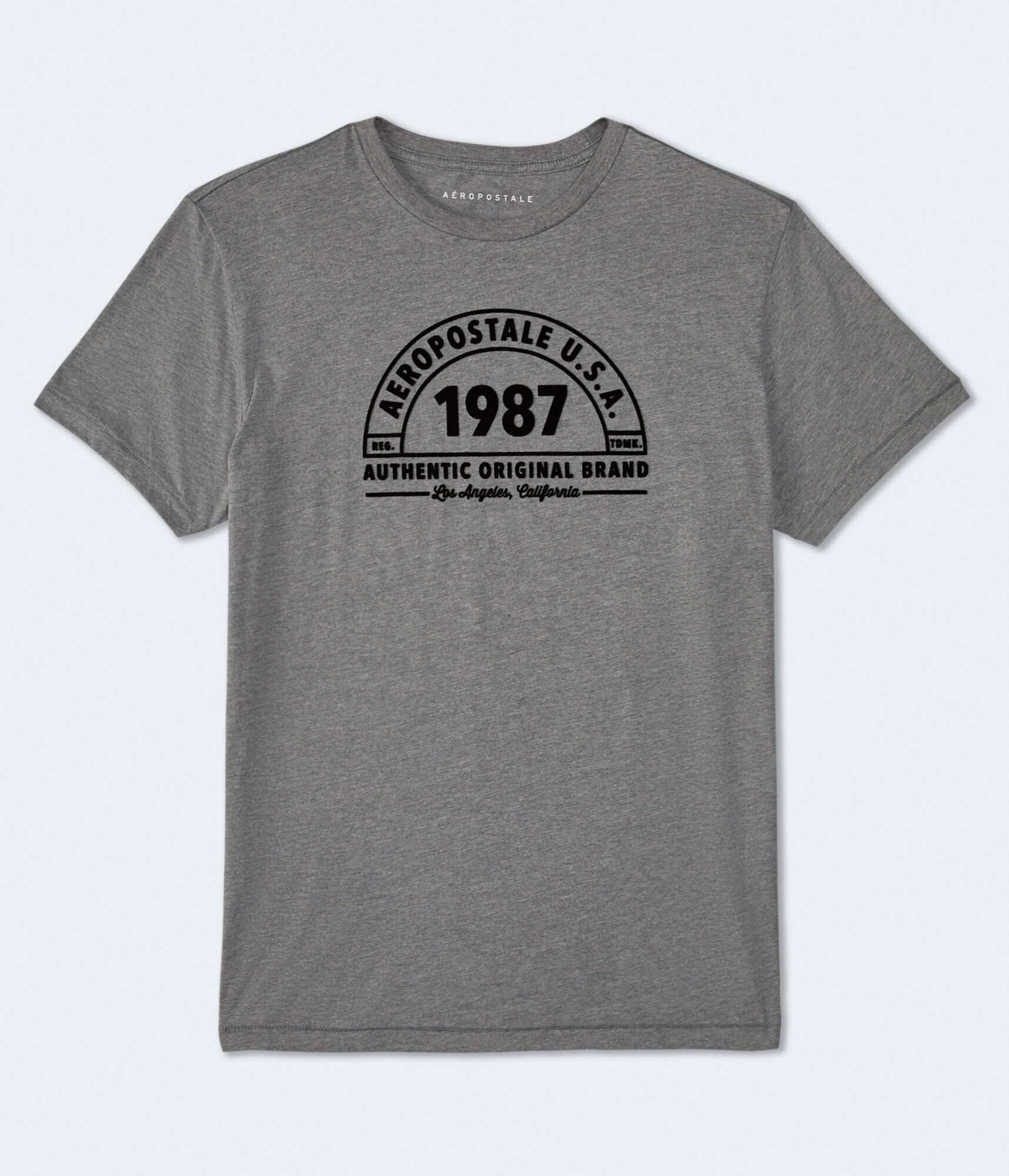 

Футболка Aeropostale 1987 Arch с флокированным рисунком, цвет medium gray