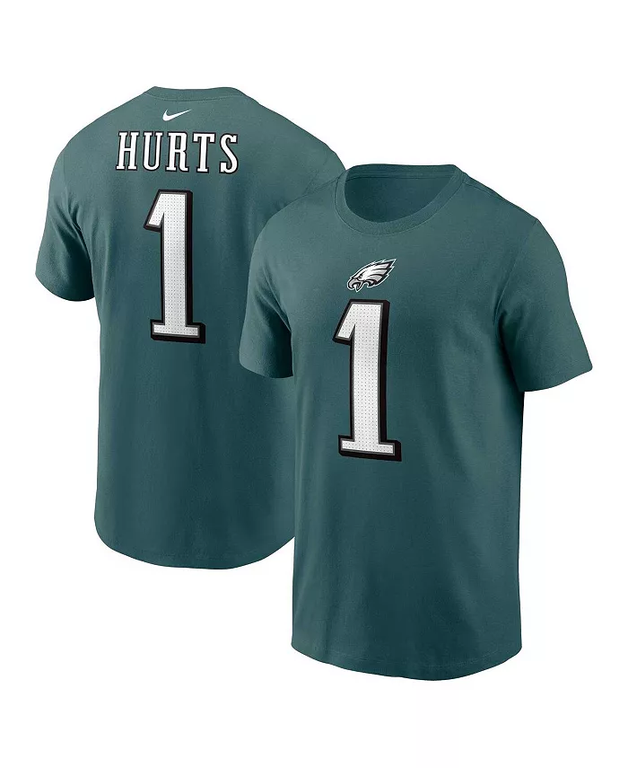 Мужская футболка с именем и номером игрока Philadelphia Eagles Джелена Хертса в цвете Midnight Green Nike — фото 2