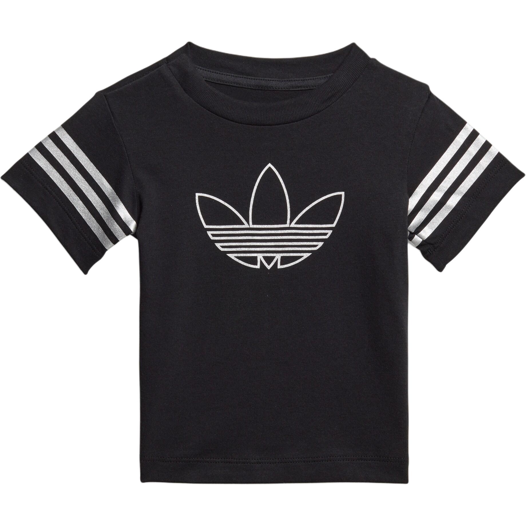 Футболка черная/белая/серебристая для младенцев и малышей Adidas Originals — фото 2