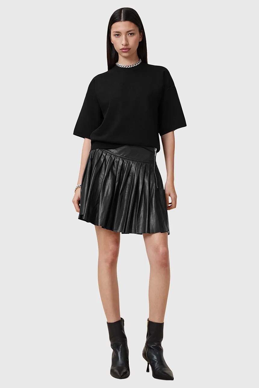 

Кожаная юбка AllSaints VENA, черный