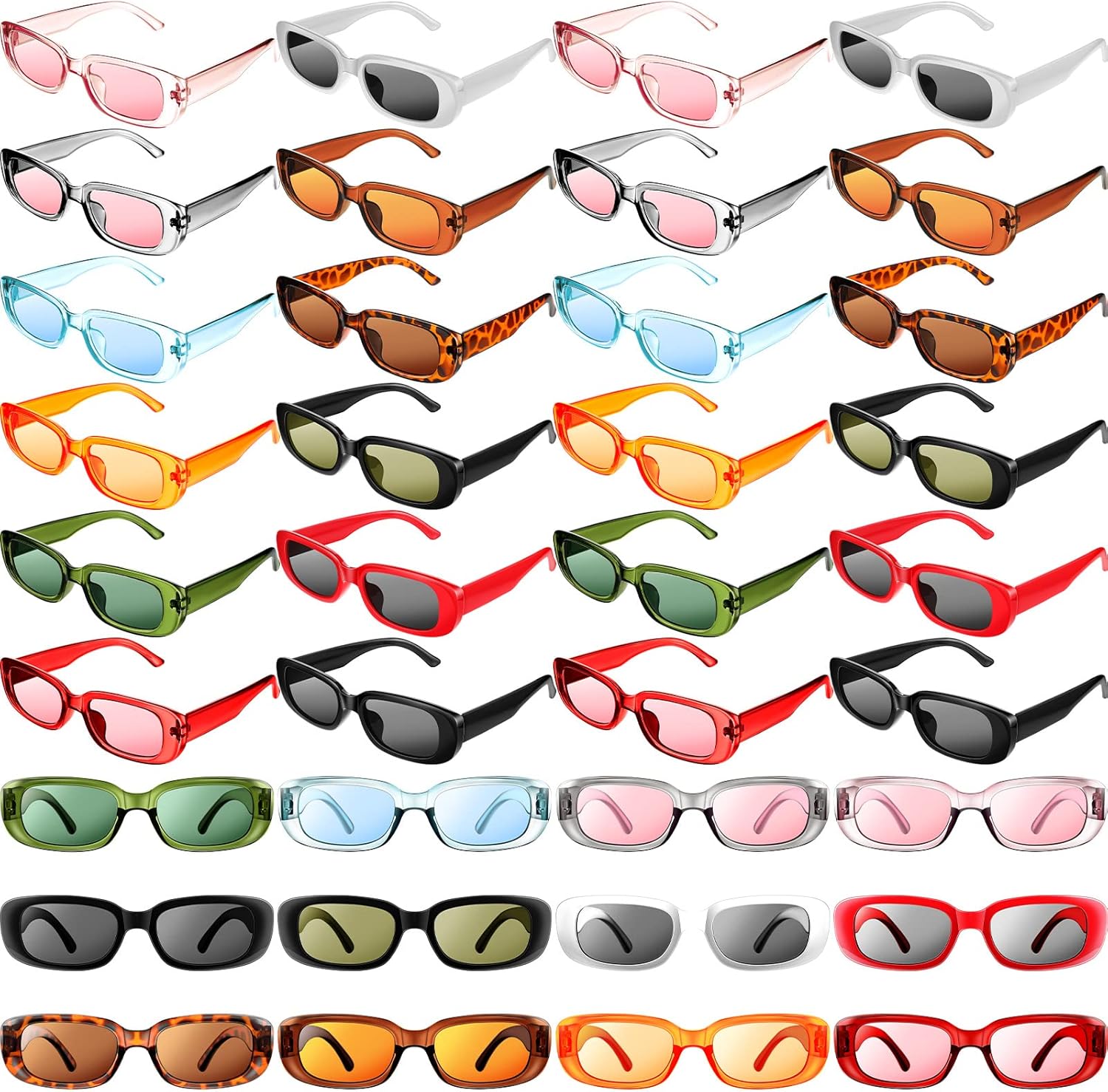 

Набор из 36 прямоугольных солнцезащитных очков Mixweer в стиле ретро 90-х годов, модные женские солнцезащитные очки, сувениры для вечеринок, для мужчин и взрослых, Multi Colors