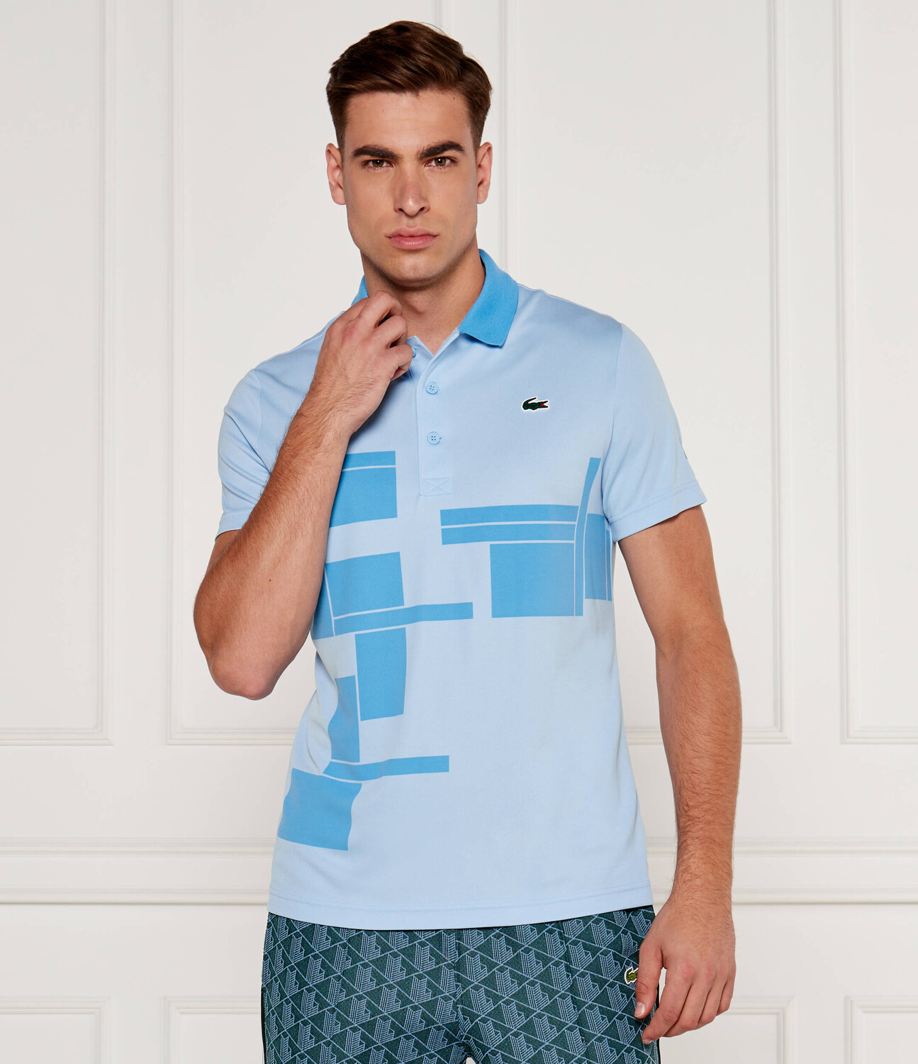 

Поло Lacoste x Novak Djoković Regular Fit, небесно-голубой