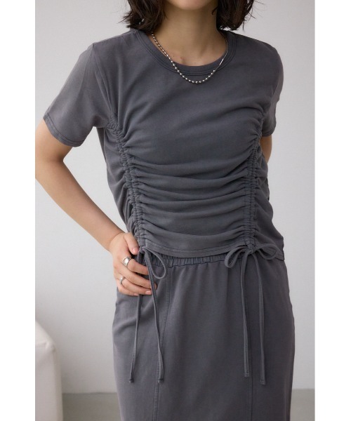 

Футболка в винтажном стиле на шнуровке AZUL BY MOUSSY, угольно-серый