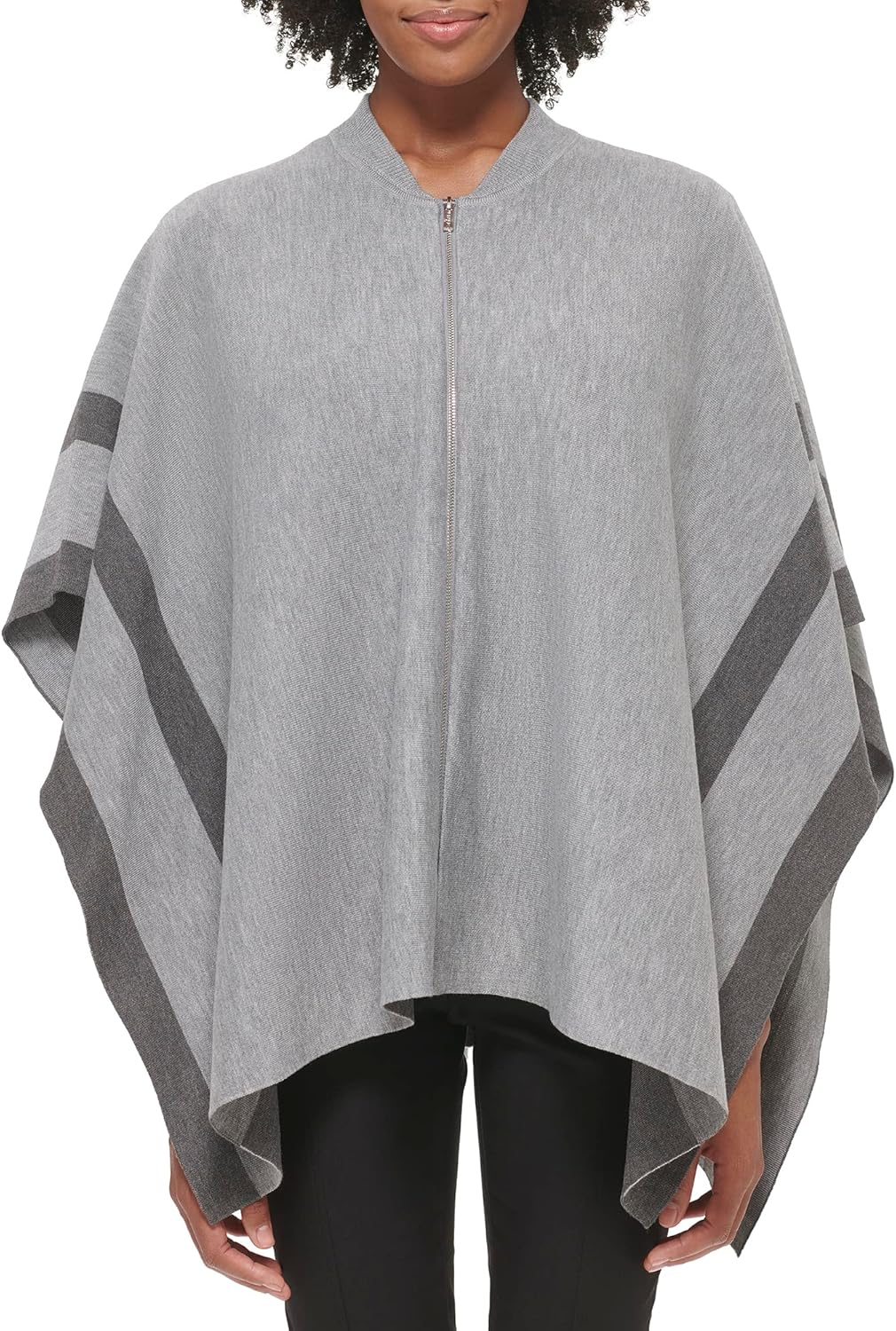 

Женское теплое пончо Calvin Klein с полосками и молнией, Heg Combo