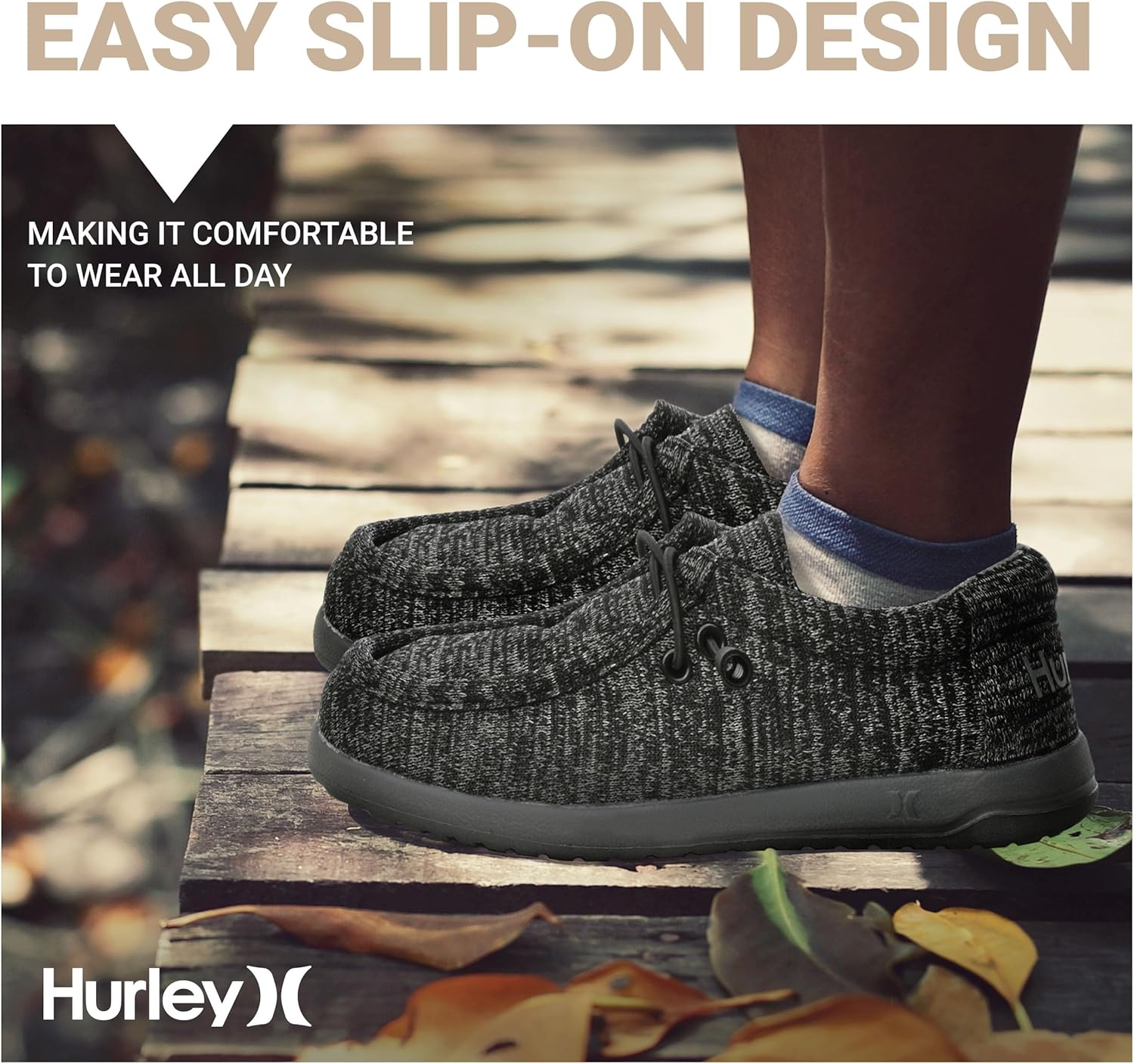 Детские кроссовки Hurley с эластичными шнурками, Charcoal — фото 4