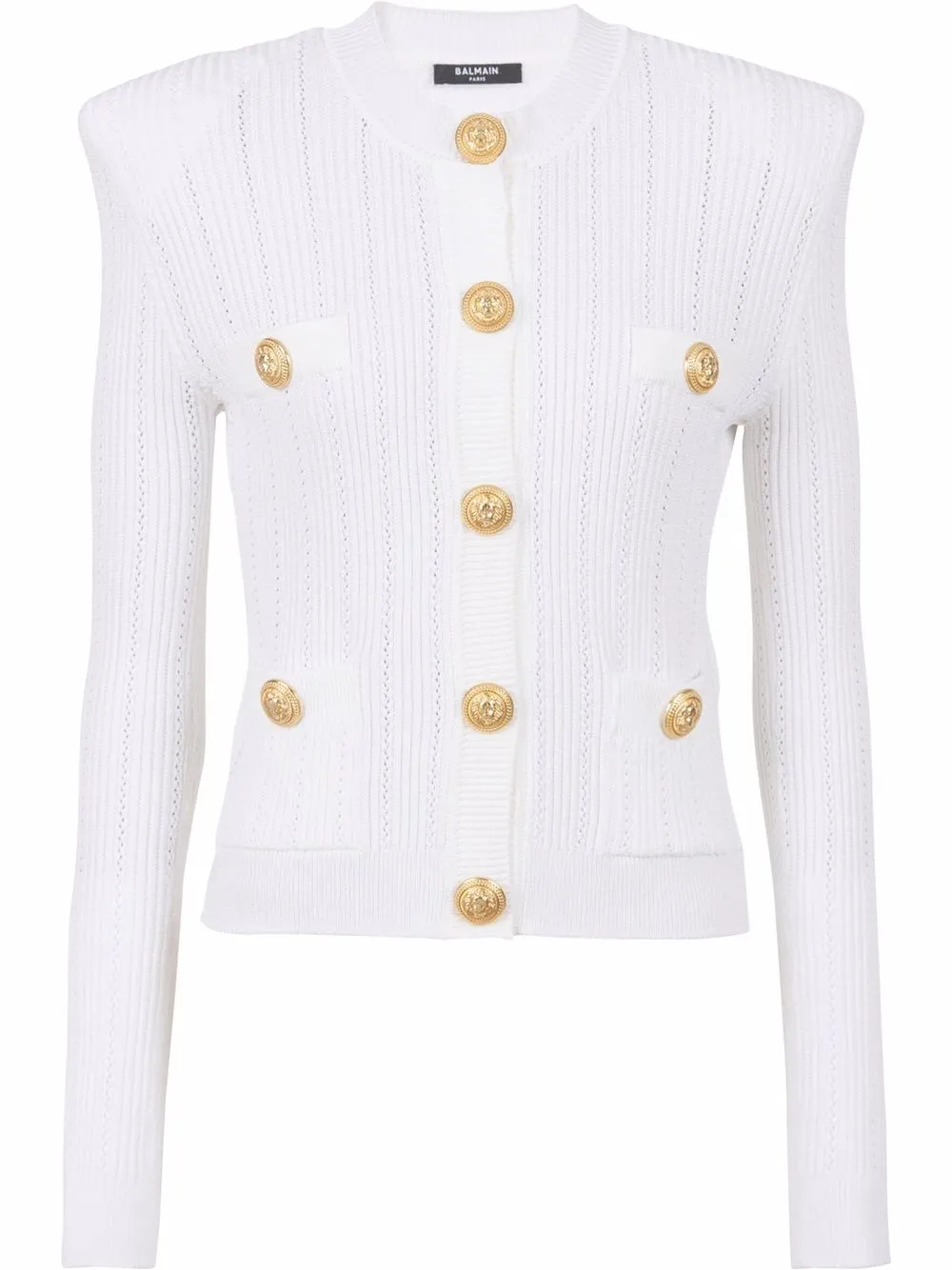 

Кардиган тонкой вязки на пуговицах BALMAIN, белый