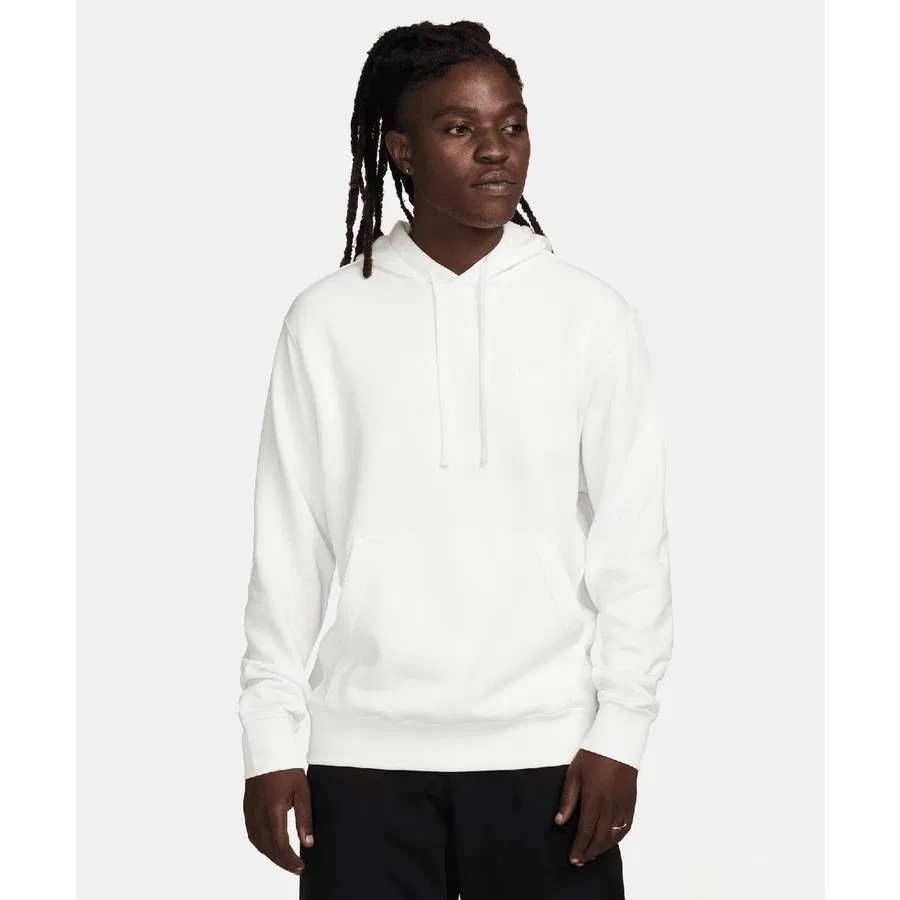 Мужской свитшот с капюшоном и принтом Sportswear Club Fleece Nike, Белый