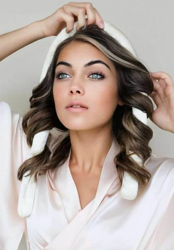 Набор для завивки волос из шелка Mulberrysilk medium Lenoites, золотистый песок — фото 2